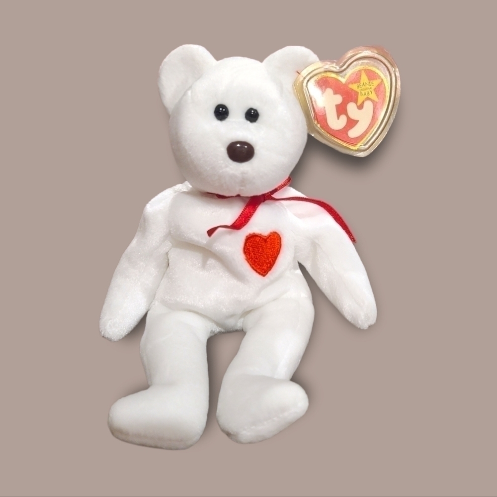 𝅺ty Original Rare, Retired Beanie Baby "Valentino" Bear